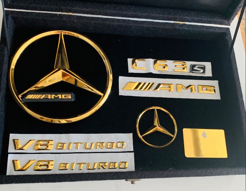 Mercedes Amg Emblem Logo Set 24 Carat Gold Plated Streetstylez Ch